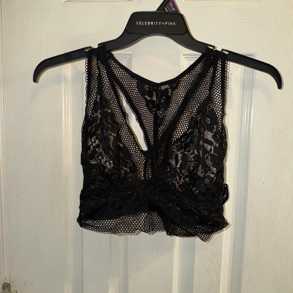 Adore Me Mesh and Lace Overlay Bralette